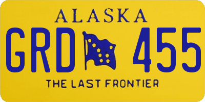 AK license plate GRD455