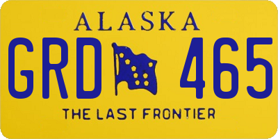 AK license plate GRD465
