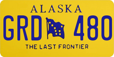 AK license plate GRD480