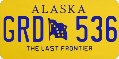 AK license plate GRD536