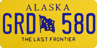 AK license plate GRD580