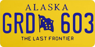 AK license plate GRD603