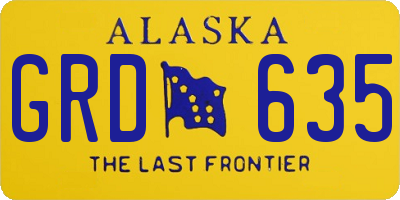 AK license plate GRD635