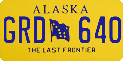 AK license plate GRD640