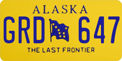 AK license plate GRD647