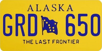 AK license plate GRD650
