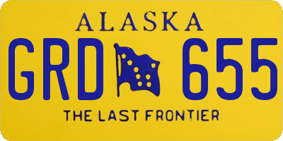 AK license plate GRD655