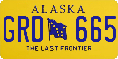 AK license plate GRD665