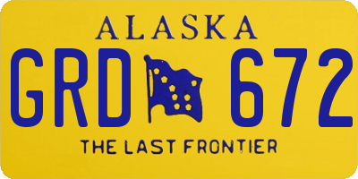 AK license plate GRD672