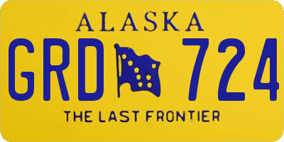 AK license plate GRD724