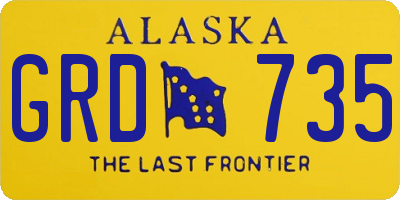 AK license plate GRD735