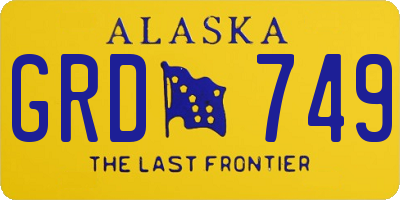 AK license plate GRD749