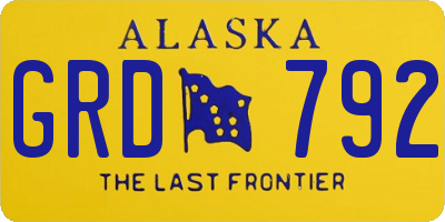 AK license plate GRD792