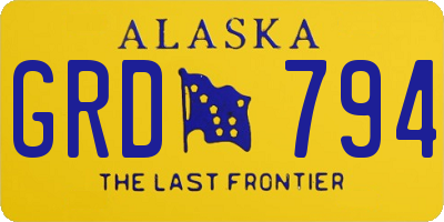 AK license plate GRD794