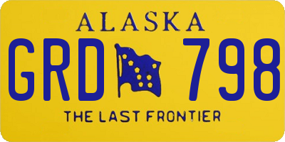 AK license plate GRD798