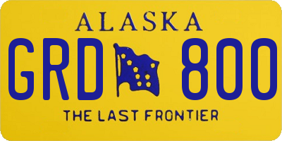 AK license plate GRD800