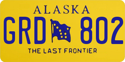 AK license plate GRD802