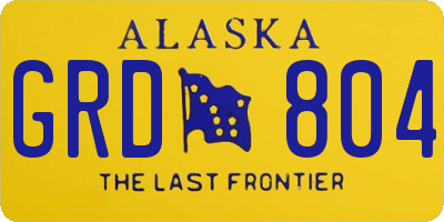 AK license plate GRD804