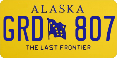 AK license plate GRD807
