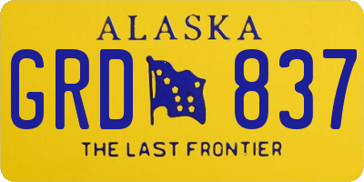 AK license plate GRD837