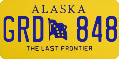 AK license plate GRD848