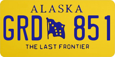 AK license plate GRD851
