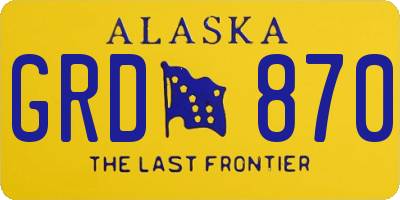 AK license plate GRD870