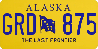 AK license plate GRD875