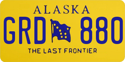 AK license plate GRD880