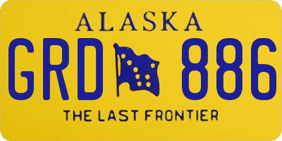 AK license plate GRD886