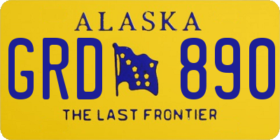 AK license plate GRD890