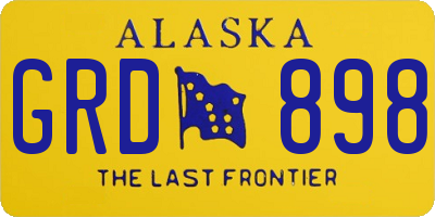 AK license plate GRD898