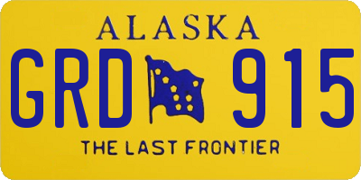 AK license plate GRD915