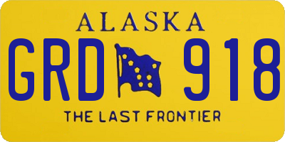 AK license plate GRD918