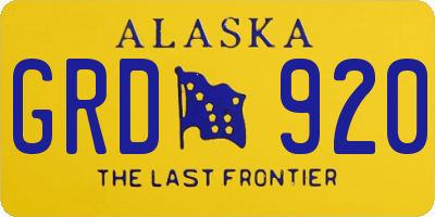 AK license plate GRD920