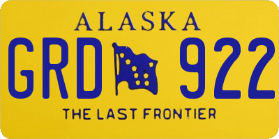 AK license plate GRD922