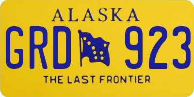 AK license plate GRD923