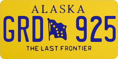 AK license plate GRD925