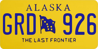 AK license plate GRD926