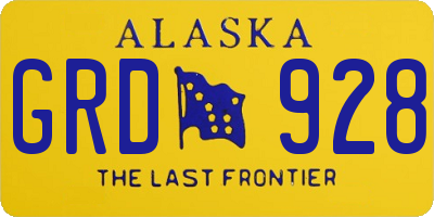AK license plate GRD928