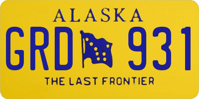 AK license plate GRD931