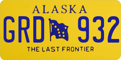 AK license plate GRD932