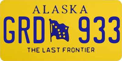 AK license plate GRD933