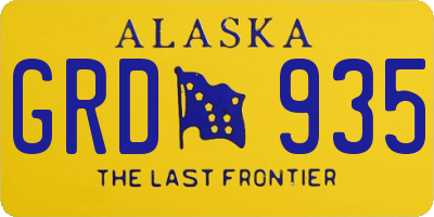 AK license plate GRD935