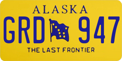 AK license plate GRD947