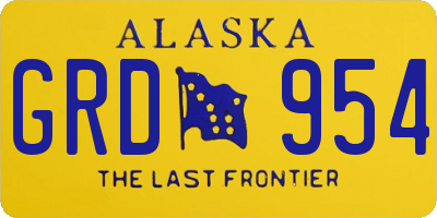 AK license plate GRD954