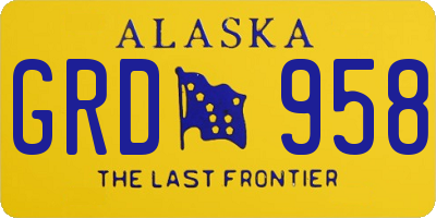 AK license plate GRD958