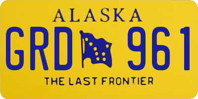 AK license plate GRD961