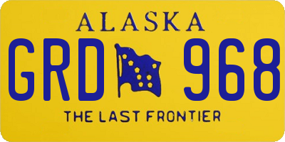 AK license plate GRD968
