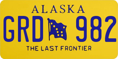 AK license plate GRD982